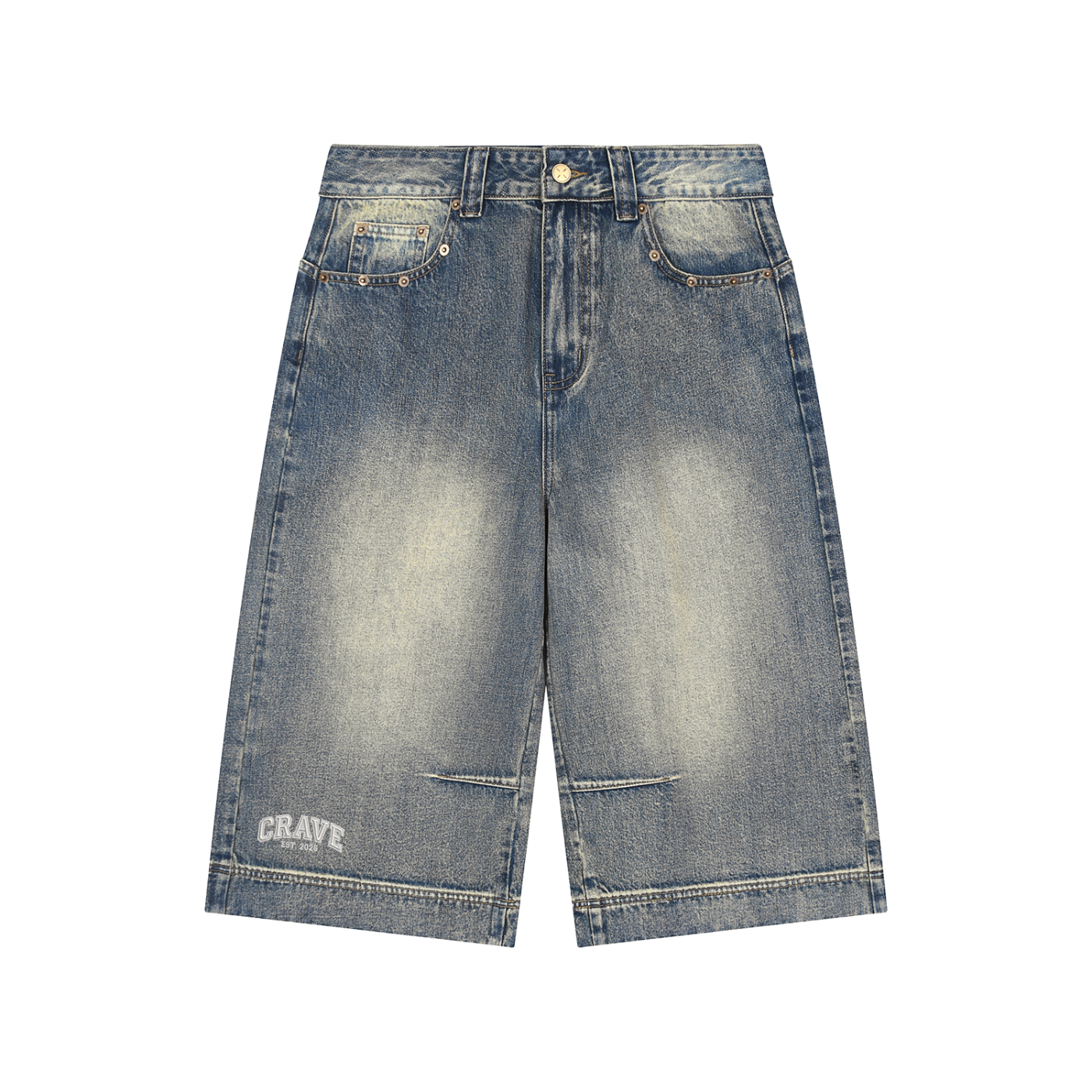 Washed Baggy Denim Jorts